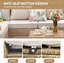Load image into Gallery viewer, Seven Piece Wicker Patio Furniture Set with Cushions