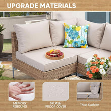 Load image into Gallery viewer, Seven Piece Wicker Patio Furniture Set with Cushions