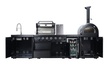 Load image into Gallery viewer, Black 125-Inch Double Stainless Steel Gas Outdoor Kitchen Grill