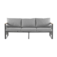 Load image into Gallery viewer, 4-Pieces Outdoor Metal Patio Furniture Set with Cushions