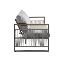 Load image into Gallery viewer, 4-Pieces Outdoor Metal Patio Furniture Set with Cushions