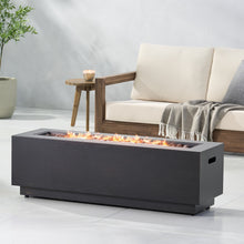 Load image into Gallery viewer, RECTANGULAT IRON FIRE PIT-50 000BTU WITH TANK HOLDER