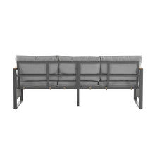 Load image into Gallery viewer, 4-Pieces Outdoor Metal Patio Furniture Set with Cushions