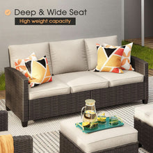 Load image into Gallery viewer, Eight Piece Outdoor Patio Furniture Set with Firepit