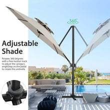 Load image into Gallery viewer, Ainfox 10ft Double Top Heavy-Duty Patio Cantilever Umbrella with Cross Base, Outdoor Large Offset Hanging Aluminum Rotation Sun Shade Umbrella with 360°Rotation Adjustable