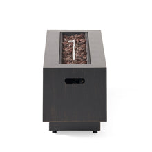 Load image into Gallery viewer, RECTANGULAT IRON FIRE PIT-50 000BTU WITH TANK HOLDER