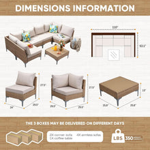 Load image into Gallery viewer, Seven Piece Wicker Patio Furniture Set with Cushions