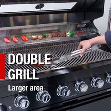 Load image into Gallery viewer, Castelle Flame Avalon 43-Inch 6-Burner 85K BTU Outdoor BBQ Kitchen Grill Island With Wine Fridge, Rotisserie Kit, And Sink (SAK23864)