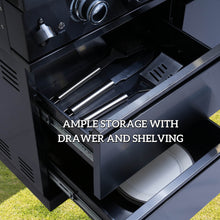 Load image into Gallery viewer, Castelle Flame Avalon 43-Inch 6-Burner 85K BTU Outdoor BBQ Kitchen Grill Island With Wine Fridge, Rotisserie Kit, And Sink (SAK23864)