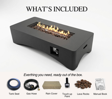 Load image into Gallery viewer, 56" Propane Fire Pit Table, Rectangular Outdoor Gas Fire Pit