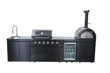 Load image into Gallery viewer, Black 125-Inch Double Stainless Steel Gas Outdoor Kitchen Grill