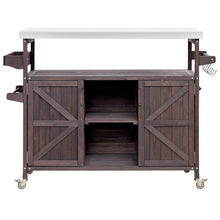 Load image into Gallery viewer, K&amp;K Outdoor Kitchen Island, Rolling Bar Cart &amp; Storage Cabinet