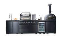 Load image into Gallery viewer, Black 125-Inch Double Stainless Steel Gas Outdoor Kitchen Grill