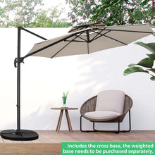 Load image into Gallery viewer, Ainfox 10ft Double Top Heavy-Duty Patio Cantilever Umbrella with Cross Base, Outdoor Large Offset Hanging Aluminum Rotation Sun Shade Umbrella with 360°Rotation Adjustable