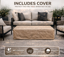 Load image into Gallery viewer, 56' Propane Fire Pit Table - Rectangular Outdoor Gas Fire Pit