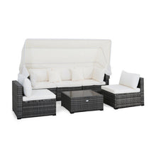 Load image into Gallery viewer, 6 Pieces Patio Rattan Furniture Set with Retractable Canopy