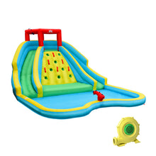 Load image into Gallery viewer, Inflatable Water Park Bounce House with Double Slide and Climbing Wall with 735W Blower