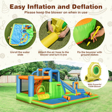 Load image into Gallery viewer, 7-in-1 Inflatable Giant Water Park Bouncer with Dual Climbing Walls and 735W Blower
