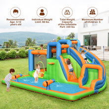 Load image into Gallery viewer, 7-in-1 Inflatable Giant Water Park Bouncer with Dual Climbing Walls and 735W Blower