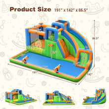 Load image into Gallery viewer, 7-in-1 Inflatable Giant Water Park Bouncer with Dual Climbing Walls and 735W Blower