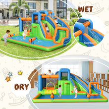 Load image into Gallery viewer, 7-in-1 Inflatable Giant Water Park Bouncer with Dual Climbing Walls and 735W Blower