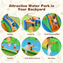 Load image into Gallery viewer, 7-in-1 Inflatable Giant Water Park Bouncer with Dual Climbing Walls and 735W Blower
