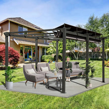 Load image into Gallery viewer, [11X16FT] Outdoor Retractable Backyard Aluminum Metal Pergola Gazebo With Roof (SAK16804)