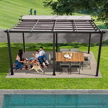 Load image into Gallery viewer, [11X16FT] Outdoor Retractable Backyard Aluminum Metal Pergola Gazebo With Roof (SAK16804)