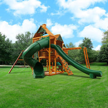 Load image into Gallery viewer, Premium Cedar Wood Swing Set With 3 Play Decks 3 Slides And Monkey Bars (SAK21486)