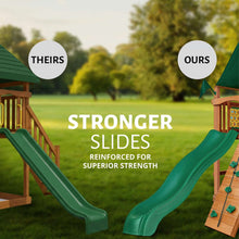 Load image into Gallery viewer, Premium Cedar Wood Swing Set With 3 Play Decks 3 Slides And Monkey Bars (SAK21486)