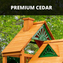 Load image into Gallery viewer, Premium Cedar Wood Swing Set With Tower Tire Swing Slide Ramp And Clatter Bridge (SAK85961)