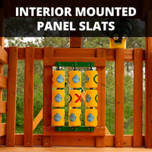 Load image into Gallery viewer, Premium Cedar Wood Swing Set With Tower Tire Swing Slide Ramp And Clatter Bridge (SAK85961)