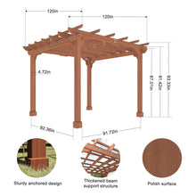Load image into Gallery viewer, Alora Premium Outdoor Cedar Wood Pergola With Slatted Roof (SAK87024)