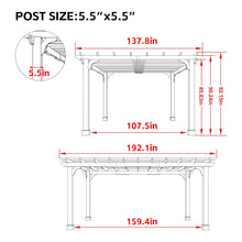 Load image into Gallery viewer, Alora Premium Outdoor Cedar Wood Pergola With Slatted Roof (SAK87024)