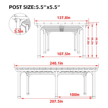 Load image into Gallery viewer, Alora Premium Outdoor Cedar Wood Pergola With Slatted Roof (SAK87024)