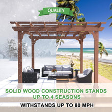 Load image into Gallery viewer, Alora Premium Outdoor Cedar Wood Pergola With Slatted Roof (SAK87024)