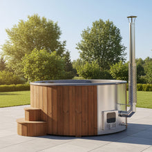 Load image into Gallery viewer, SaunaLife Model S6N 7-Person Soak-Series Home Wood-Burning Hot Tub [SL-MODELS6N] (SAK74815)