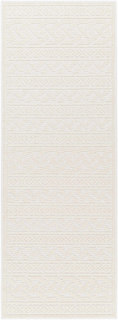 Fadey White 3D Washable Rug
