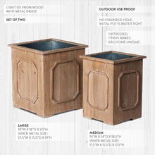 Load image into Gallery viewer, Oversized Wooden Planters Set of 2
